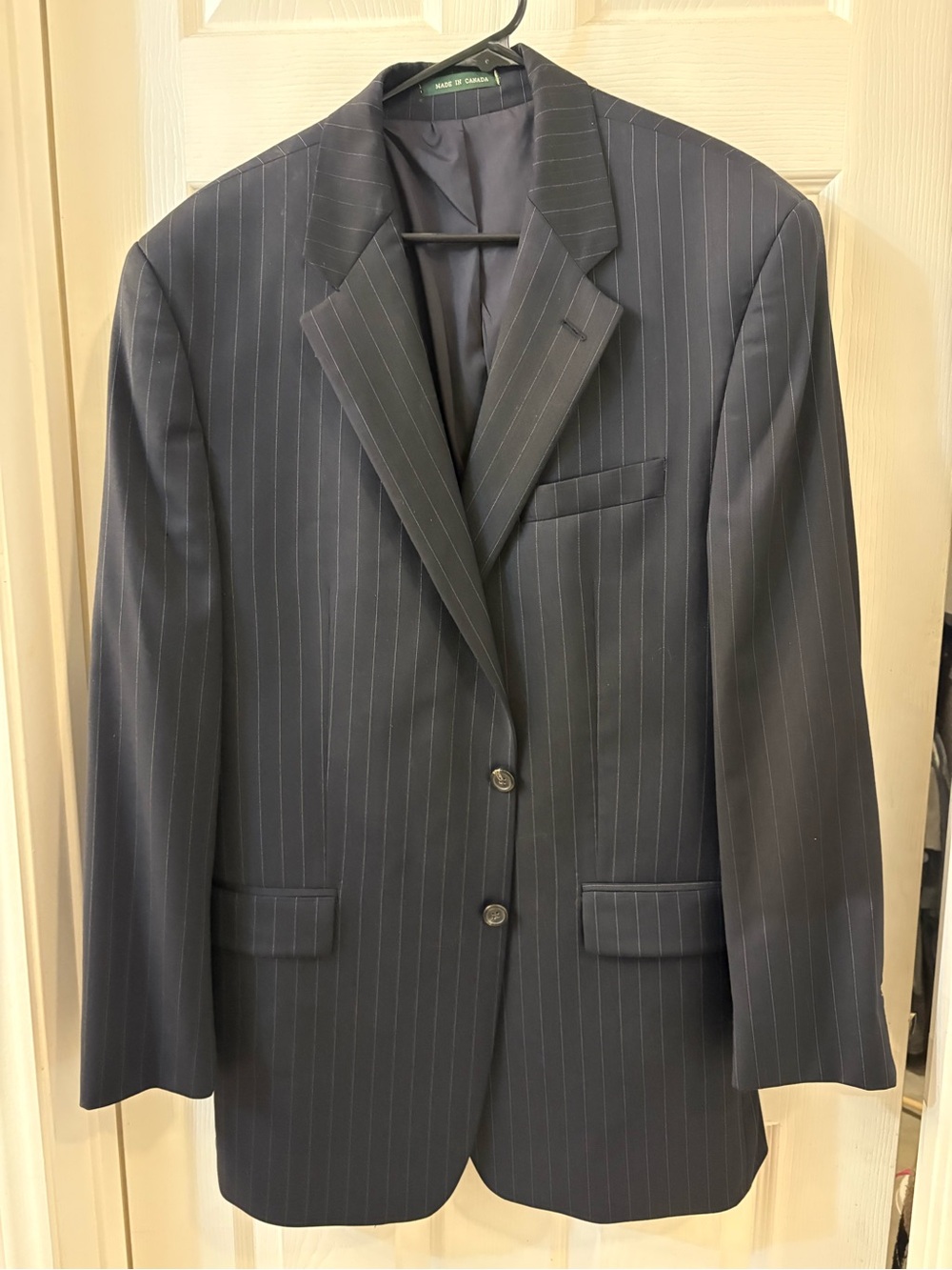 Ralph Lauren Vintage Men's Navy Pinstripe Two-Button Blazer